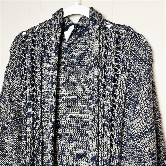 Anthropologie NWT Akemi + Kin Alta Cardigan XS‎ navy blue chunky open longline - Picture 3 of 14